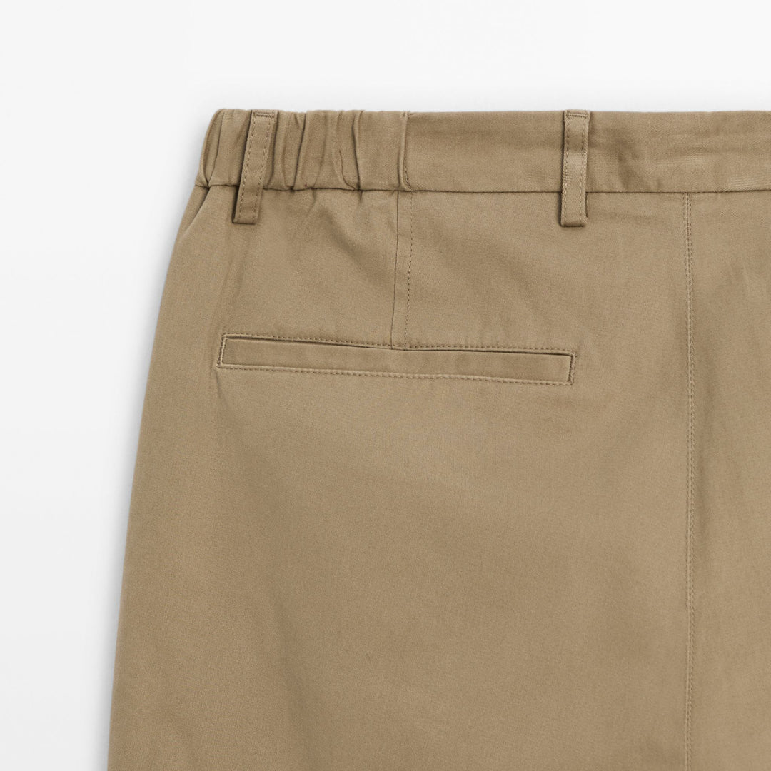 Moudda Massimo Dutti - Pantalon sergé brossé détail taille coupe fuselée - Tunisie 6