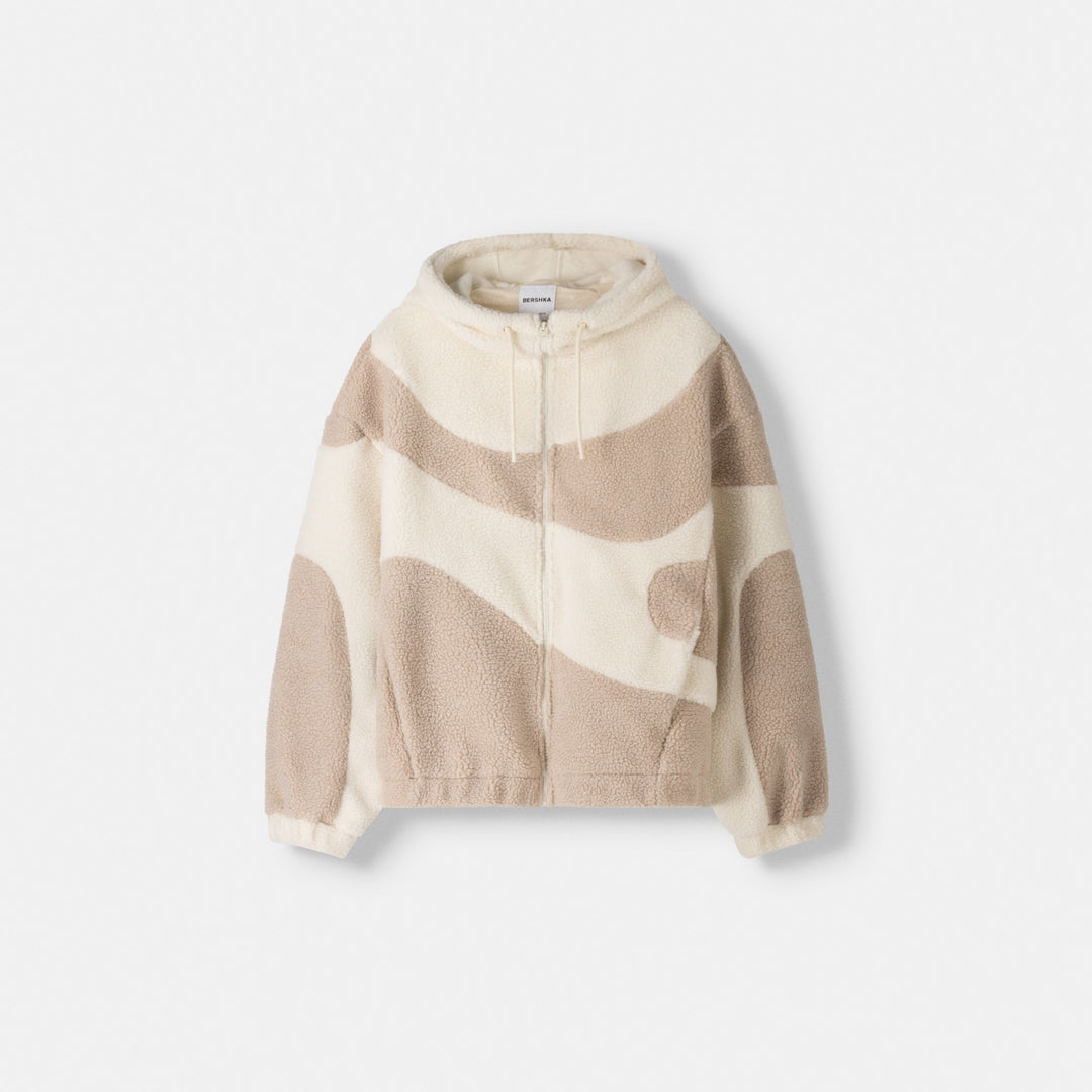 Moudda BERSHKA - Blouson Effet Mouton Motif Vagues - Tunisie 1