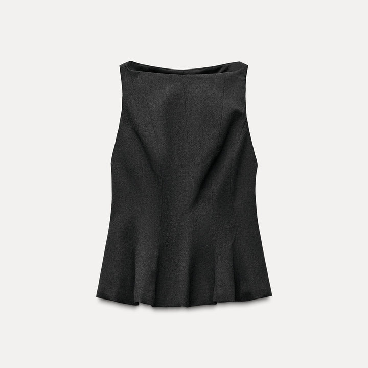Moudda ZARA - Haut en poliviscose, col rond, effet péplum - Tunisie 1
