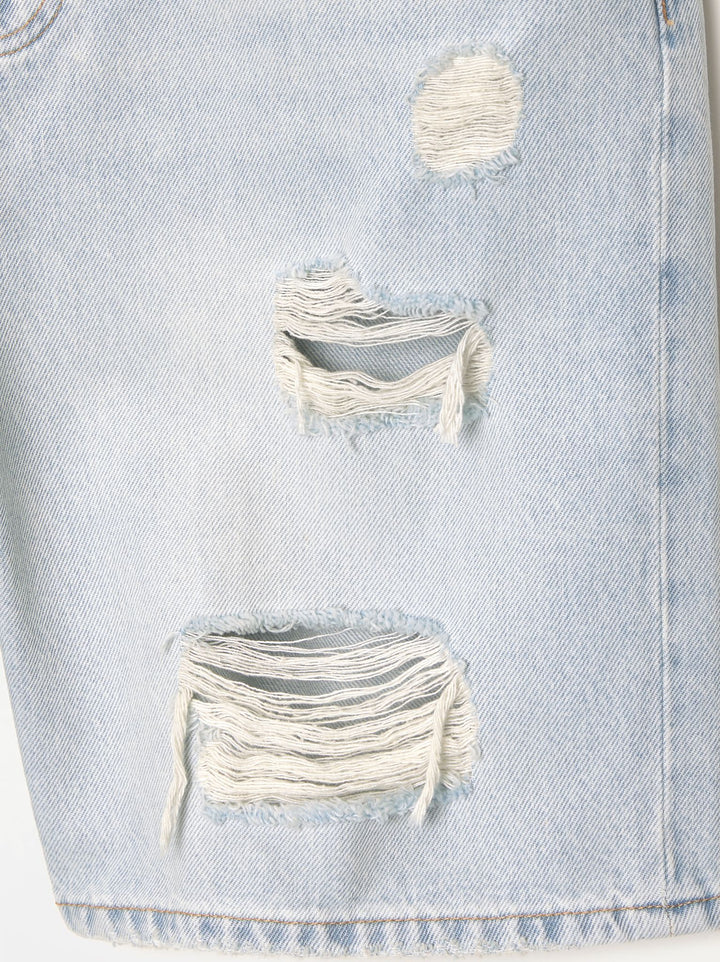 Moudda PULL & BEAR - Bermuda Denim Straight Déchiré TK AK - Tunisie 6