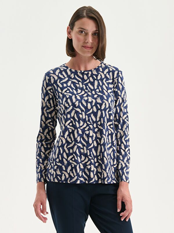 Moudda LC Waikiki - T-shirt fin à manches longues en jersey imprimé cv pour Femmes - Tunisie 1