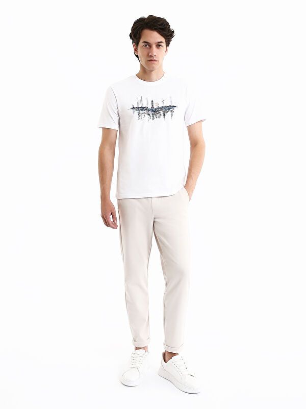 Moudda LC Waikiki - T-shirt imprimé en jersey manches courtes Homme Buxe blanc - Tunisie 2