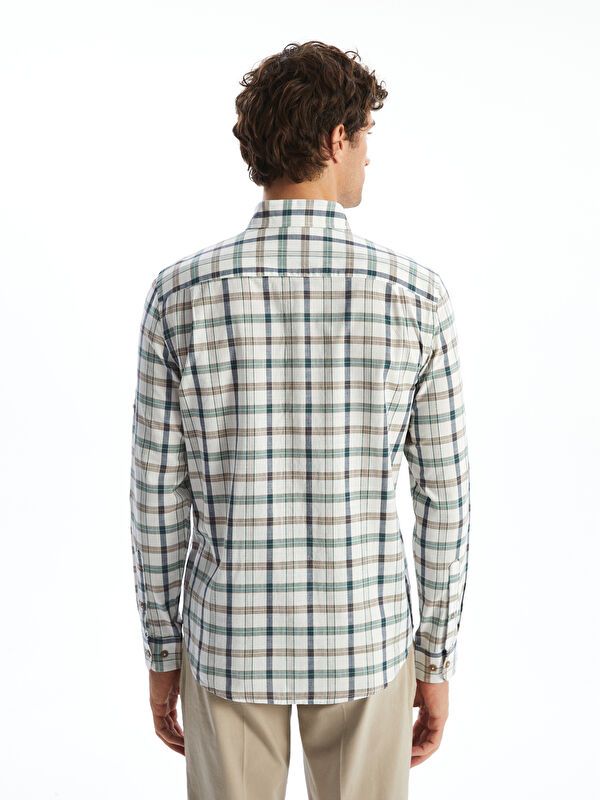 Moudda LC Waikiki - Chemise à carreaux manches longues en tissu pour Homme - Tunisie 4