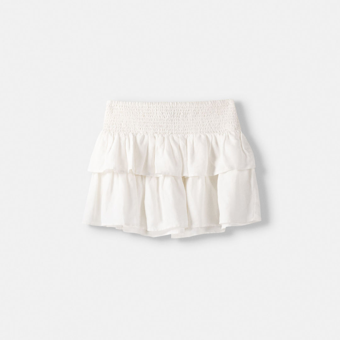 Moudda BERSHKA - Jupe mini en lin avec volants et taille élastique - Tunisie 1