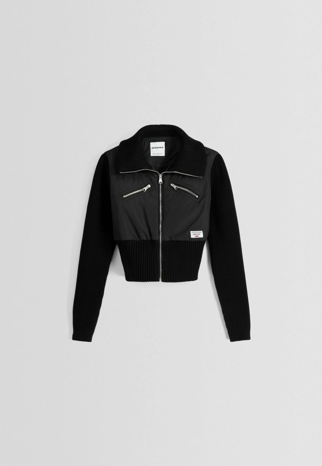 Blouson combiné côtelé et nylon