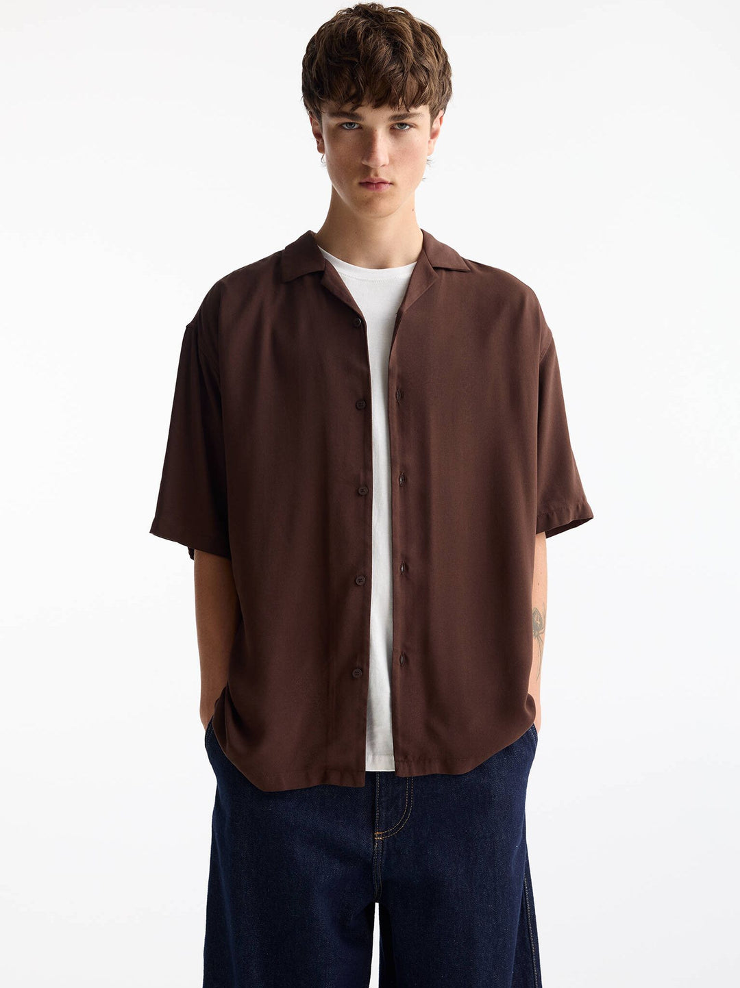Moudda PULL & BEAR - Chemise Demi-Manches Basique Viscose - Tunisie 4