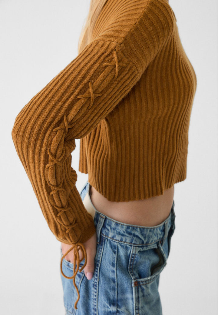 Moudda STRADIVARIUS - Pull en Maille à Manches à Lacets - Tunisie 4