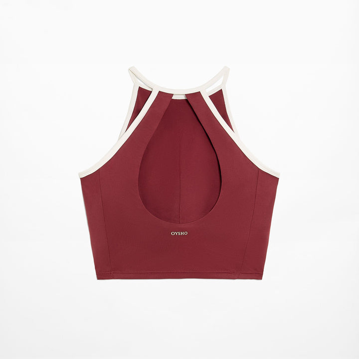 Moudda Oysho - Débardeur Halter Comfortlux Dos Ouvert avec Passepoil - Tunisie 1