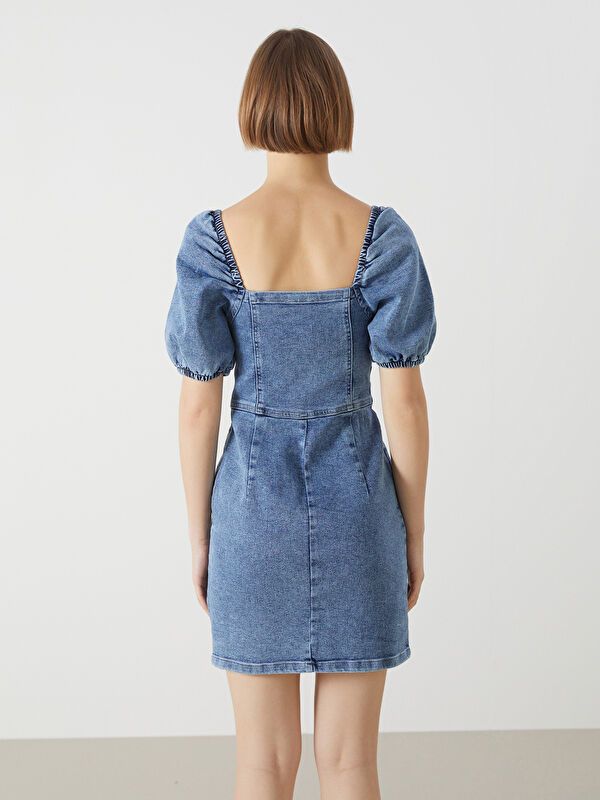 Moudda LC Waikiki - Robe manches courtes en jean pour Femme - Tunisie 4