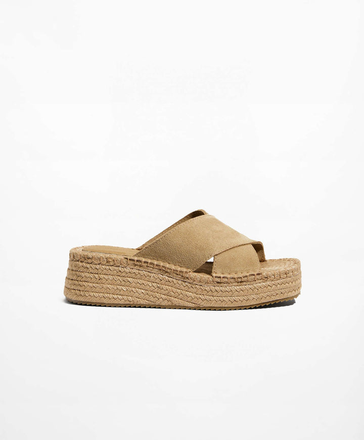 Moudda Oysho - Espadrilles à Talon en Jute et Daim Croisées - Tunisie 4
