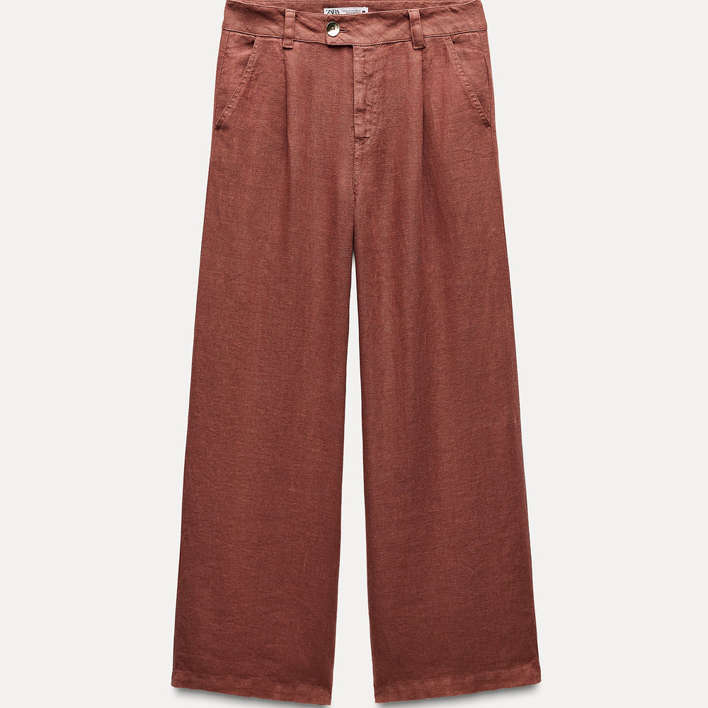 Moudda ZARA - Pantalon en lin premium jambe large plissé - Tunisie 2