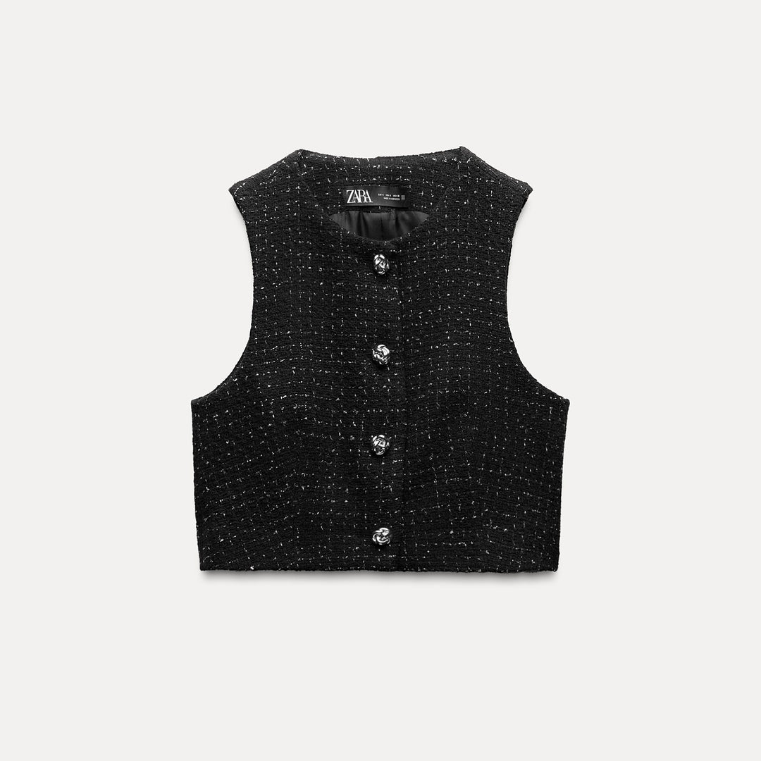 Moudda ZARA - Ensemble gilet tissé, boutons dorés - Tunisie 2