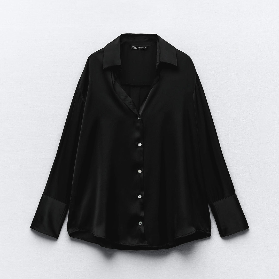 Moudda ZARA - Chemise basique en satin détails nouveaux poignets - Tunisie 2