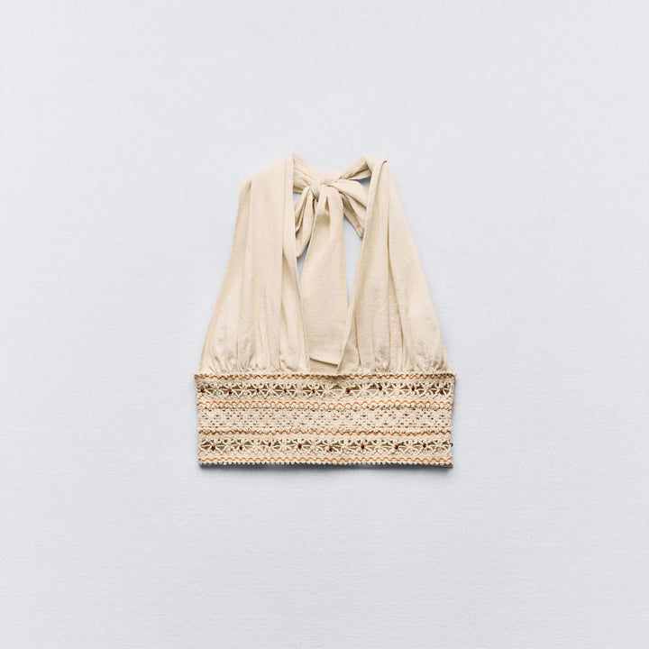 Moudda ZARA - Top col licou rustique ceinture crochet coordonné - Tunisie 4