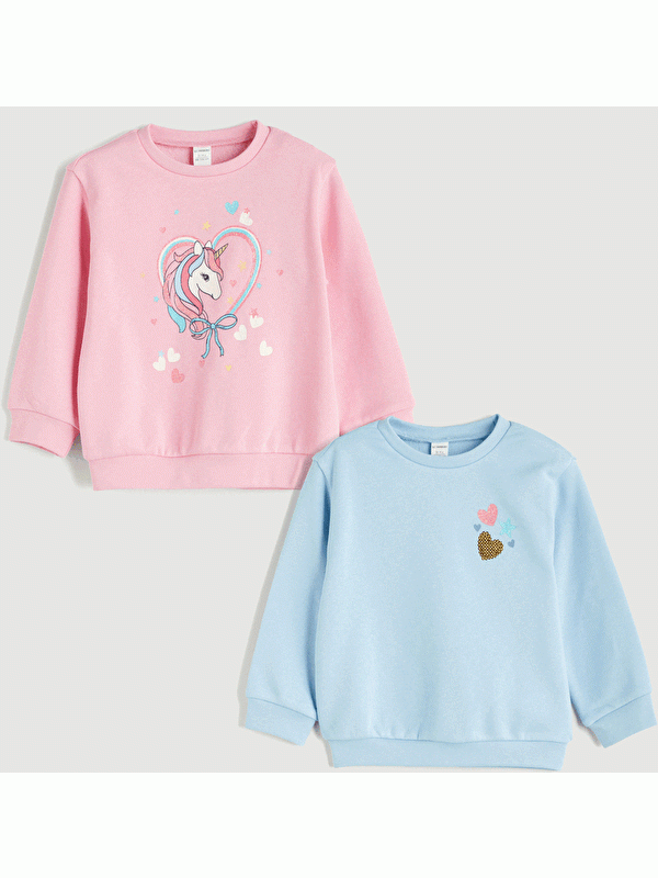 Moudda LC Waikiki - Pack sweatshirt jersey Fille Rose - Tunisie 2