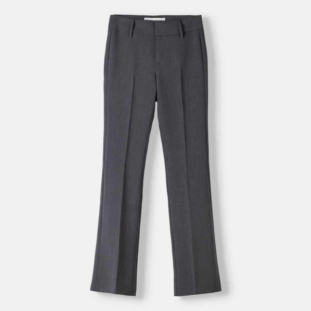 Moudda BERSHKA - Gris foncé – pantalon poliviscose évasé doux - Tunisie 1