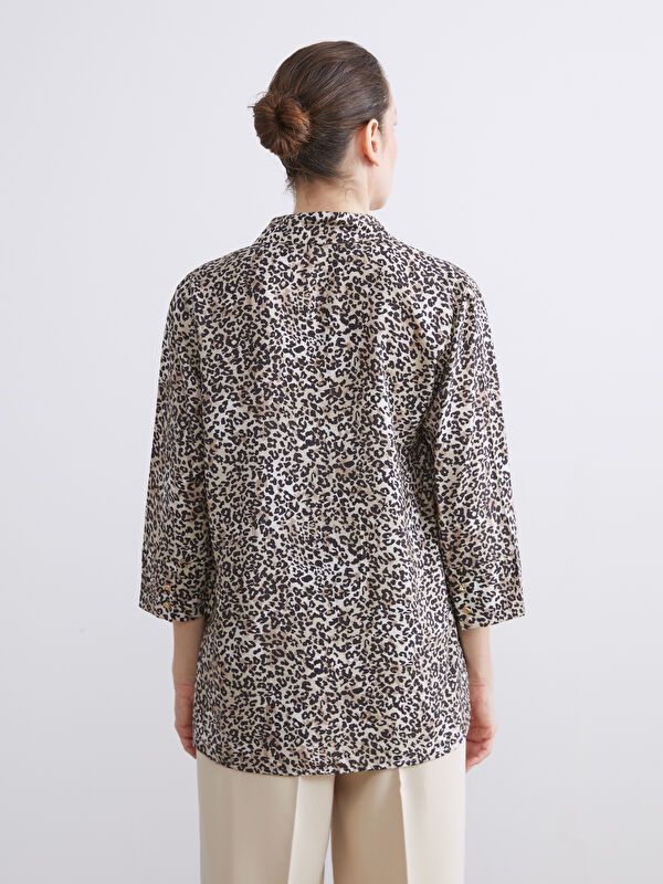 Moudda LC Waikiki - Chemise tissée imprimée manches longues Femme Imprimé en noir - Tunisie 4