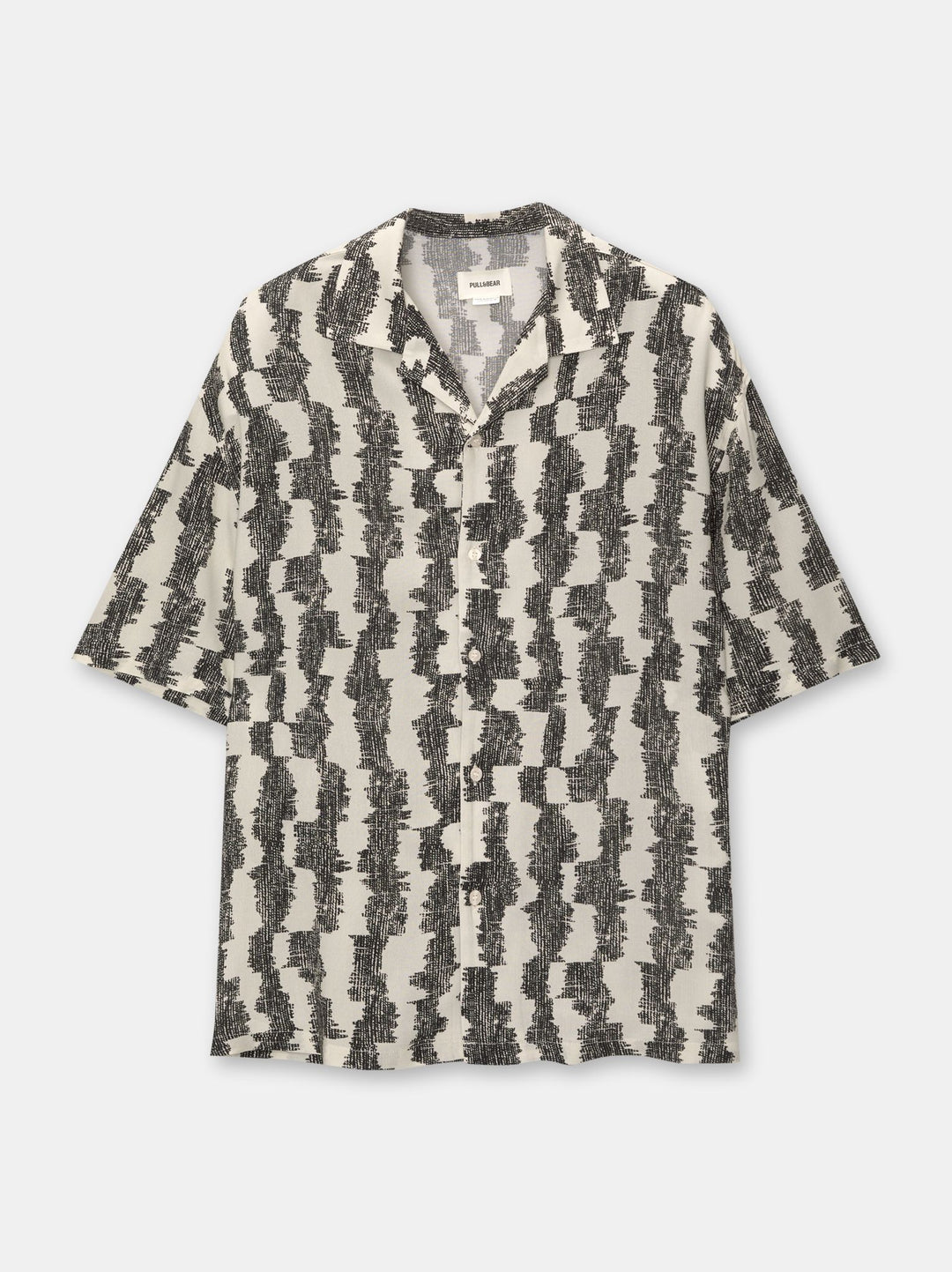 Moudda PULL & BEAR - Chemise Demi-Manches B&W Imprimé Fancy Stripe Écru - Tunisie 2