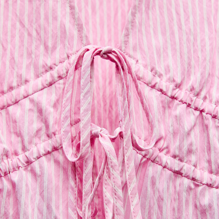 Moudda ZARA - Top rayé rose petits nœuds encolure manches bouffantes - Tunisie 3