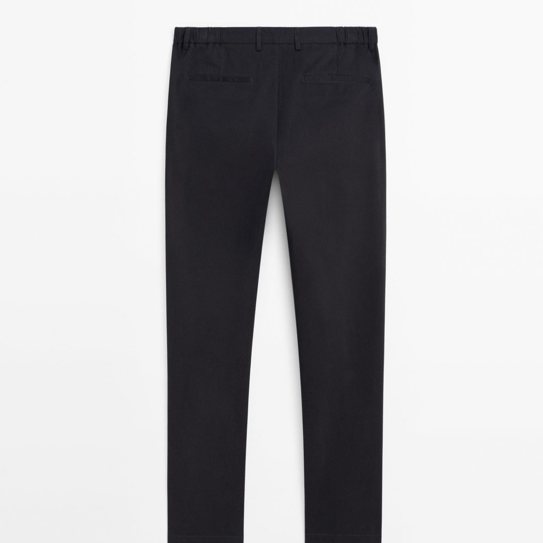 Moudda Massimo Dutti - Pantalon sergé brossé détail taille coupe fuselée - Tunisie 5