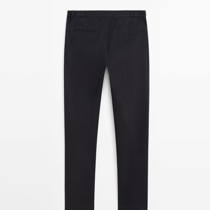 Moudda Massimo Dutti - Pantalon sergé brossé détail taille coupe fuselée - Tunisie 5