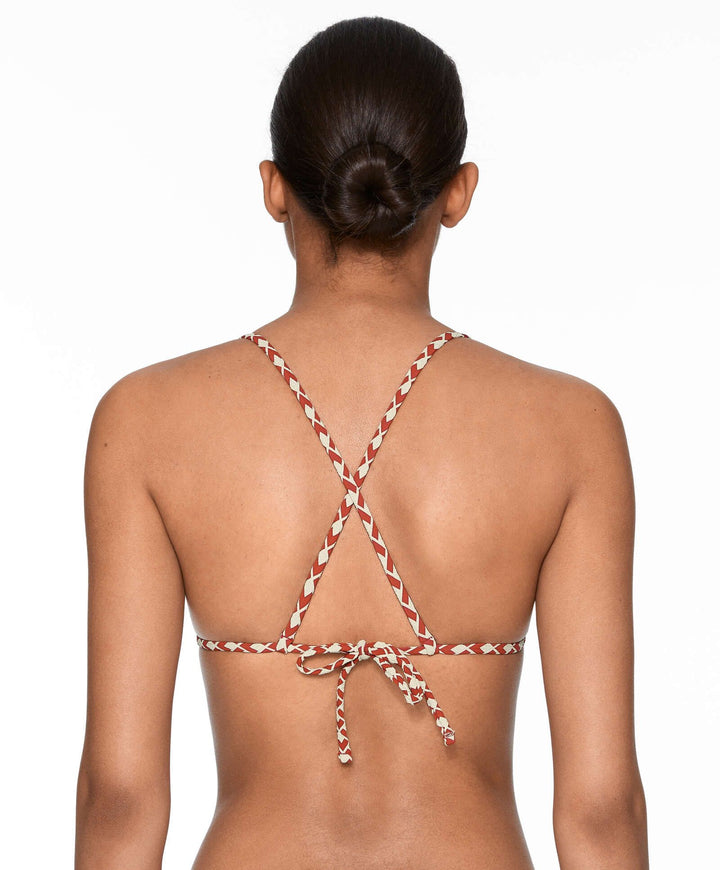 Moudda Oysho - Culotte Triangle Extra Sans Armatures Jacquard Géométrique Orange - Tunisie 5