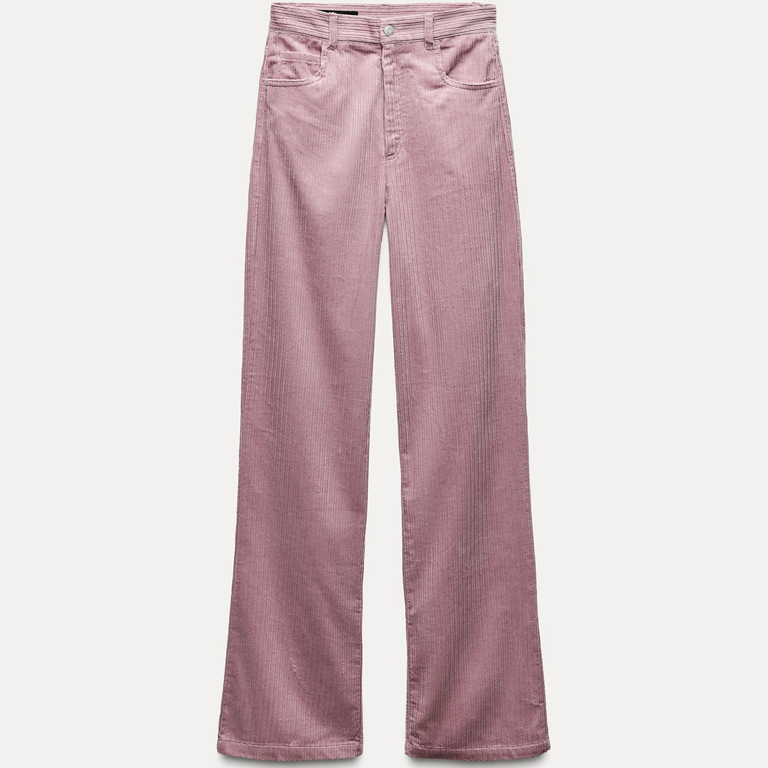 Moudda ZARA - Pantalon droit en velours côtelé taille haute - Tunisie 1