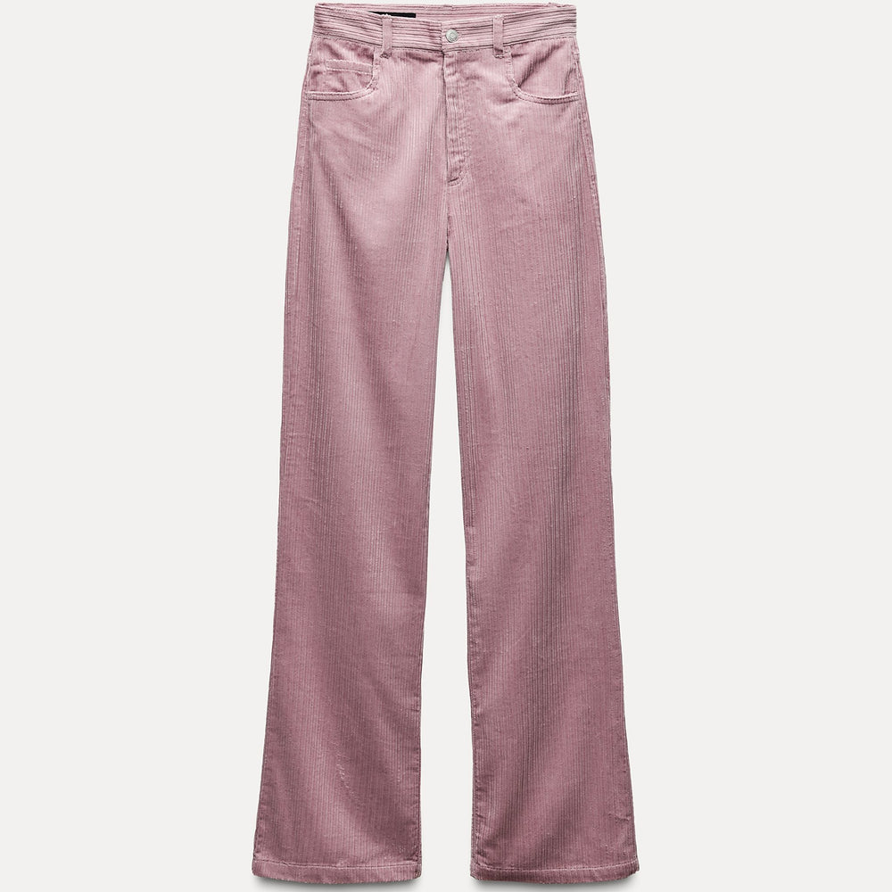 Moudda ZARA - Pantalon droit en velours côtelé taille haute - Tunisie 2