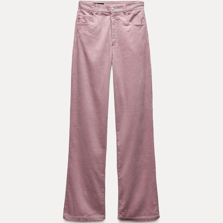 Moudda ZARA - Pantalon droit en velours côtelé taille haute - Tunisie 2