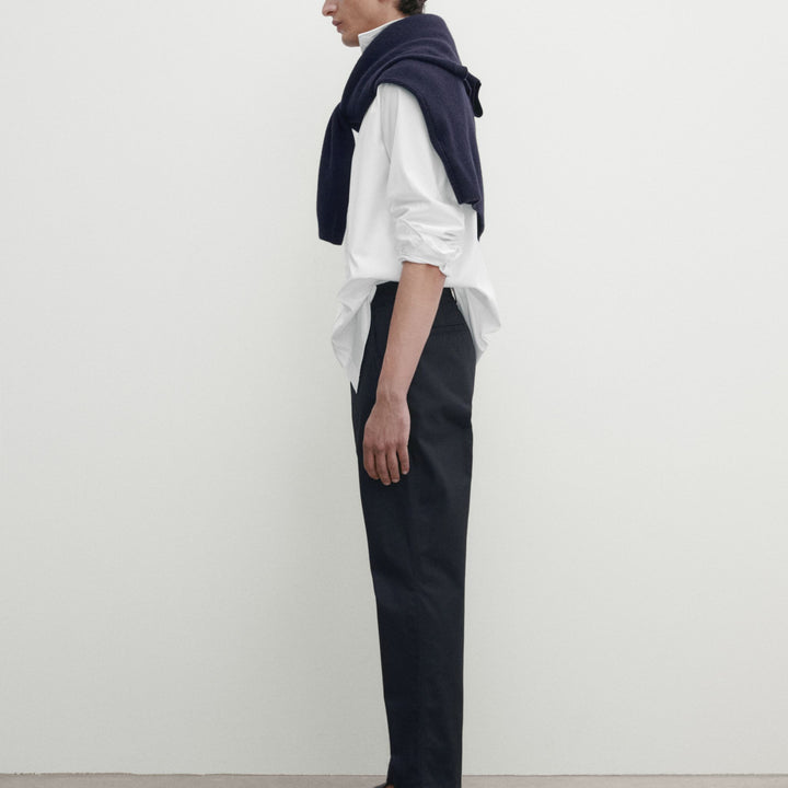 Moudda Massimo Dutti - Pantalon 100% coton sergé léger coupe fuselée - Tunisie 3