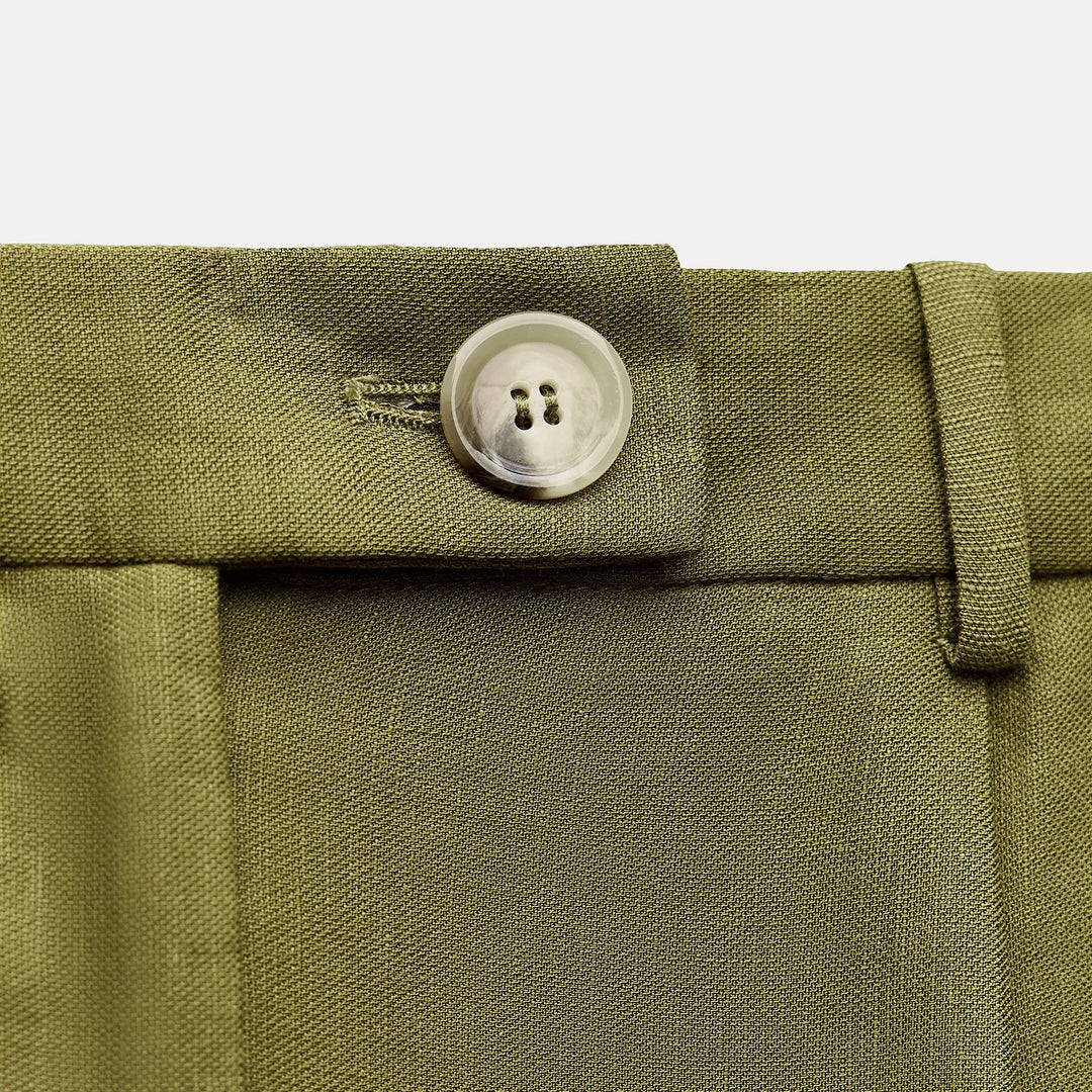 Moudda ZARA - Set pantalon en lin pinces passantes bouton - Tunisie 3