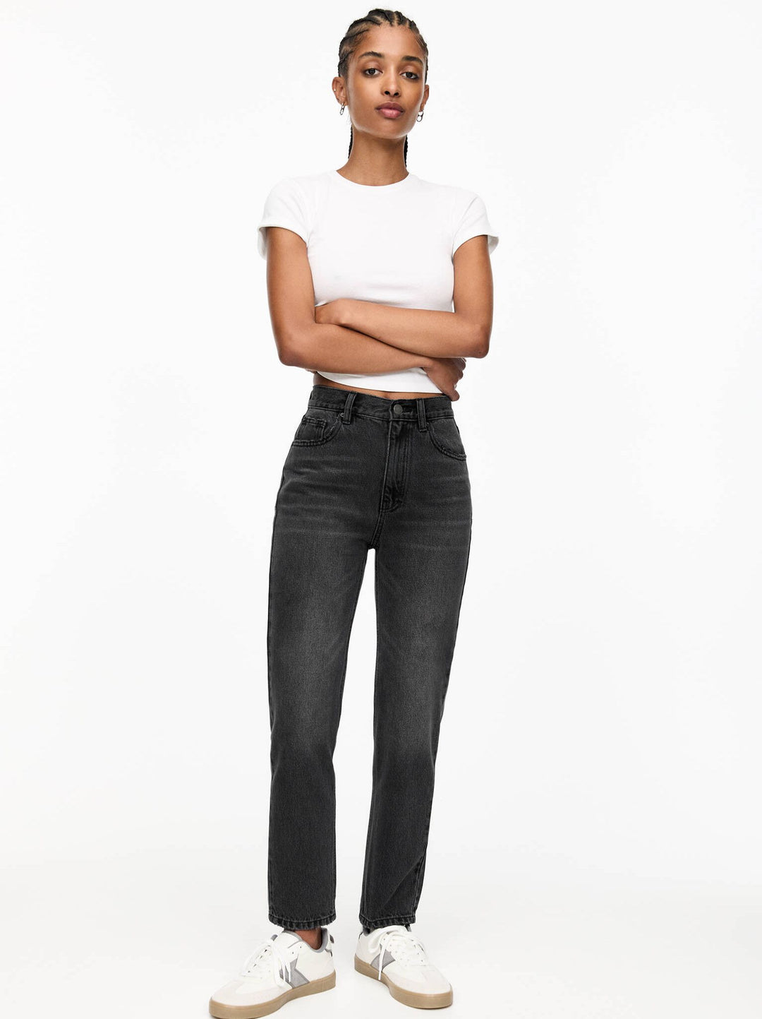 Moudda PULL & BEAR - Pantalon Mom Blanc - Tunisie 6