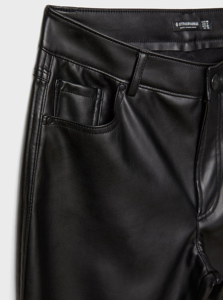 Moudda STRADIVARIUS - Jean D74 Flare Stretch en Simili Cuir - Tunisie 4