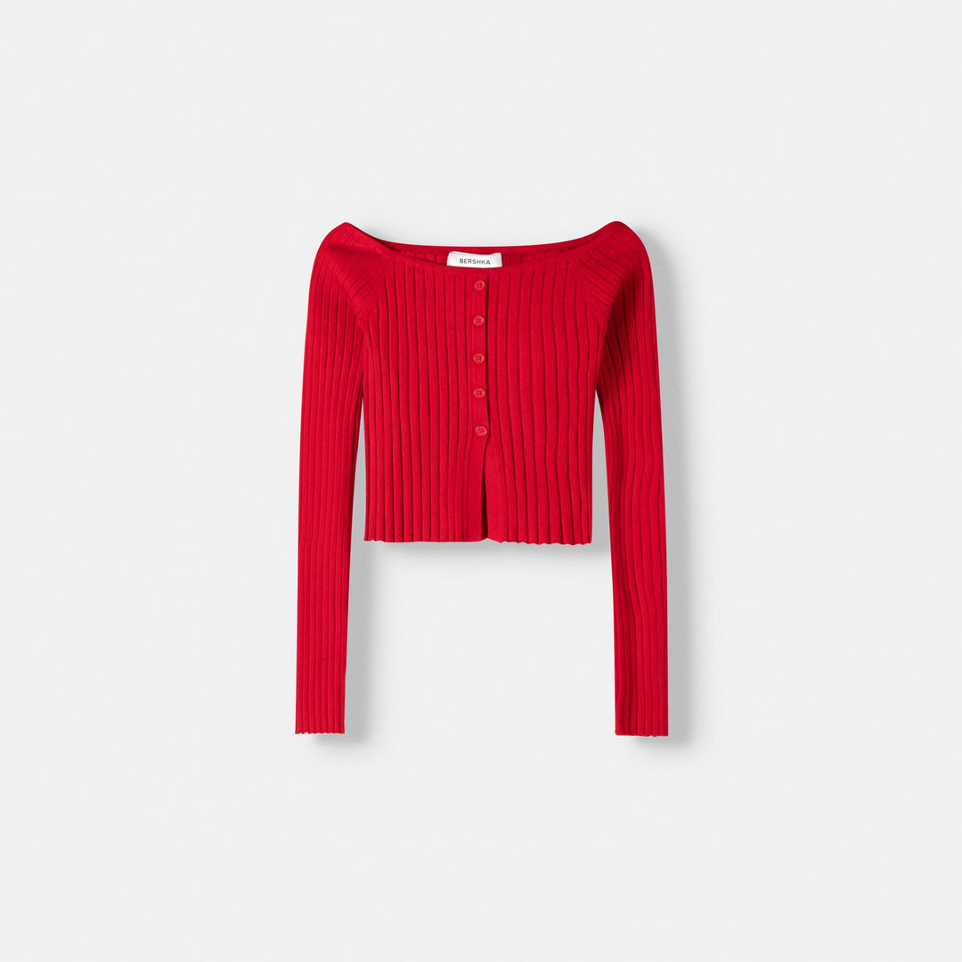 Moudda BERSHKA - Pull ouvert Bardot, boutonné - Tunisie 1