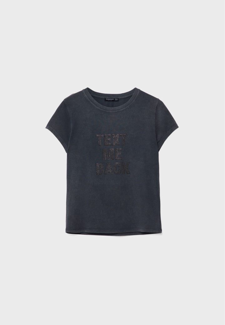 Moudda STRADIVARIUS - T-Shirt Acid Texte Brillant - Tunisie 2