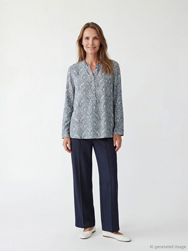 Moudda LC Waikiki - Chemisier (blouse) imprimé manches longues en tissu pour Femme - Tunisie 2