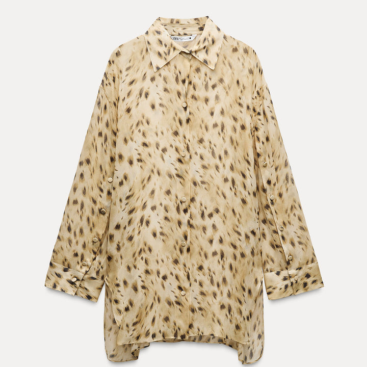 Moudda ZARA - Chemise crêpe viscose imprimée détail bouton manche - Tunisie 2