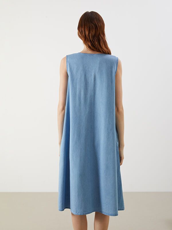 Moudda LC Waikiki - Robe en denim manches courtes pour Femme - Tunisie 4
