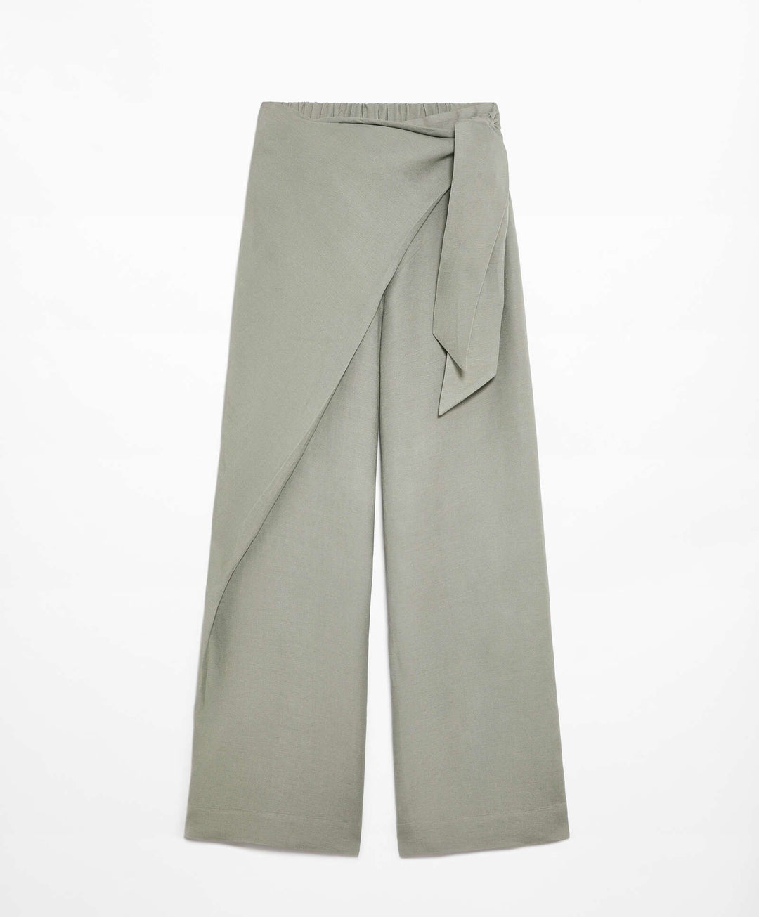 Moudda Oysho - Pantalon Croisé Lin Viscose Taille Haute - Tunisie 4