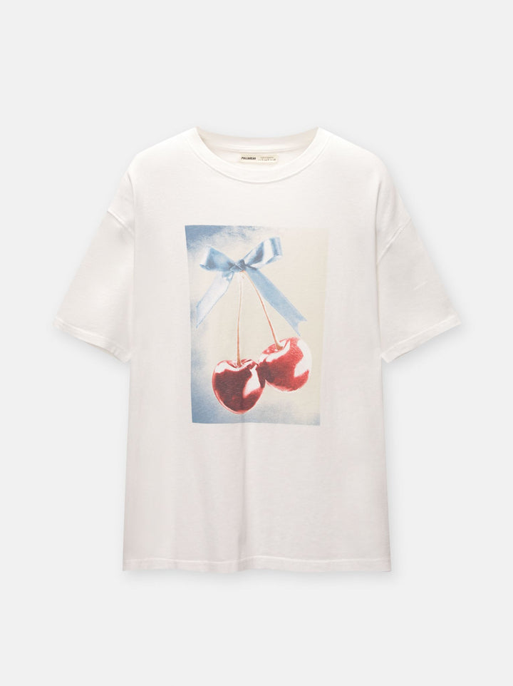 Moudda PULL & BEAR - Body Graphique Photo Cerise Nœud - Tunisie 1