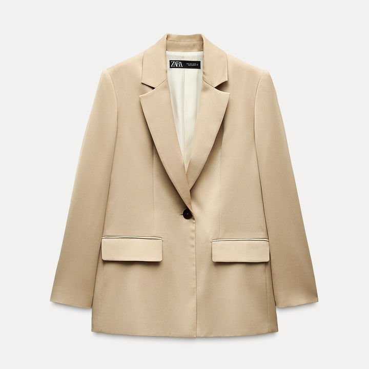 Moudda ZARA - Blazer Satiné Oversize à 1 Bouton - Tunisie 1