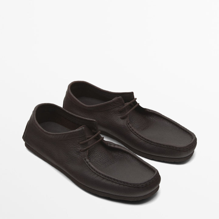 Moudda Massimo Dutti - Chaussure douce bordeaux huilée marron - Tunisie 4