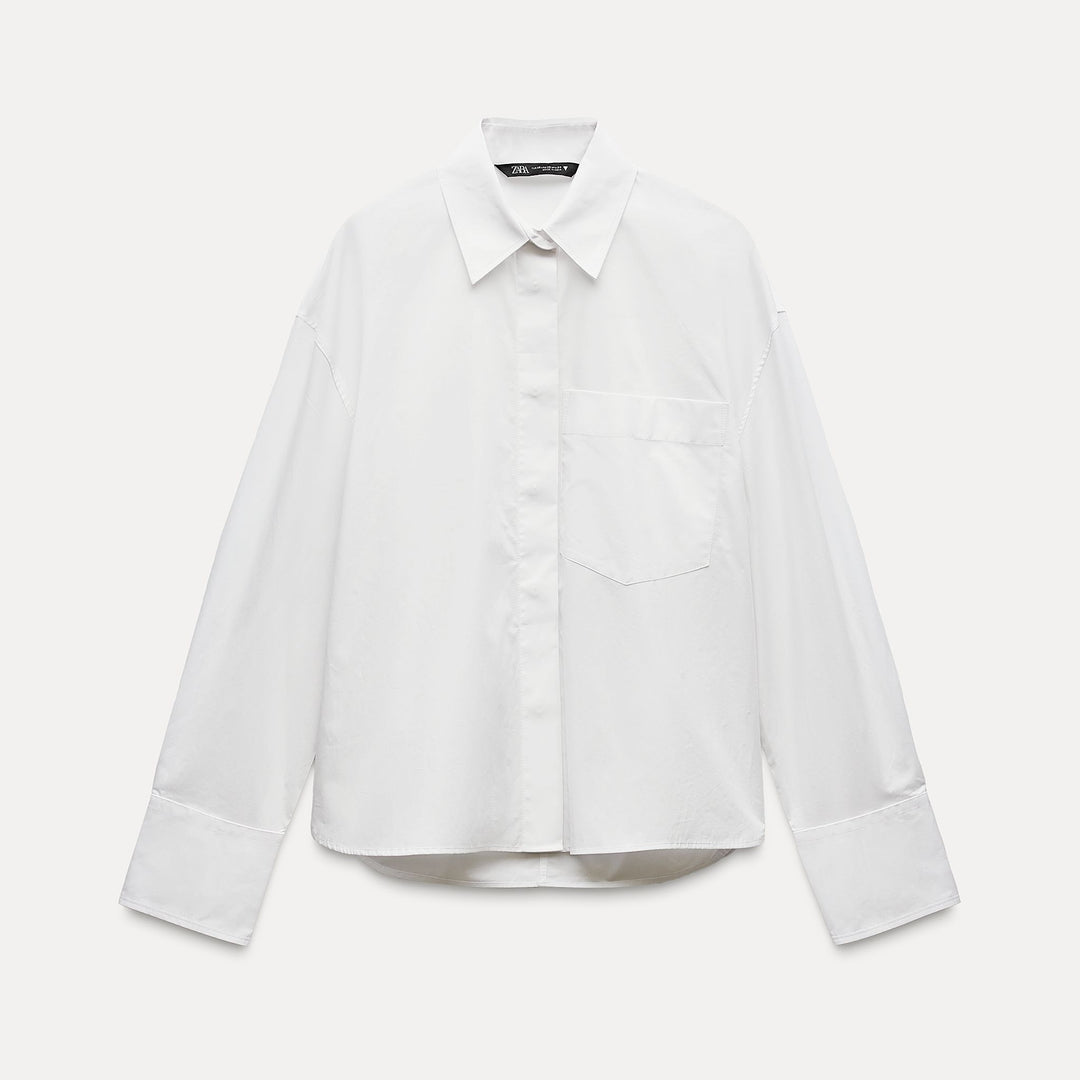 Moudda ZARA - Chemise mi-longue en popeline, poche - Tunisie 2