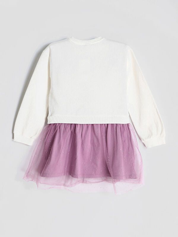 Moudda LC Waikiki - Robe en jersey manches longues Fille Crème - Tunisie 2