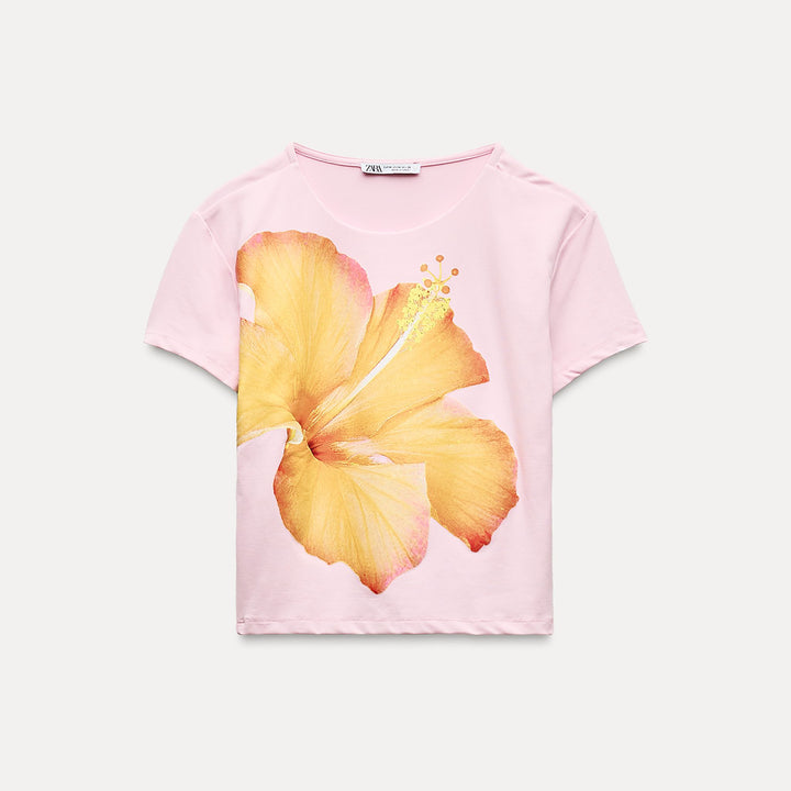Moudda ZARA - T-shirt Imprimé Fleuri en Polyamide - Tunisie 1