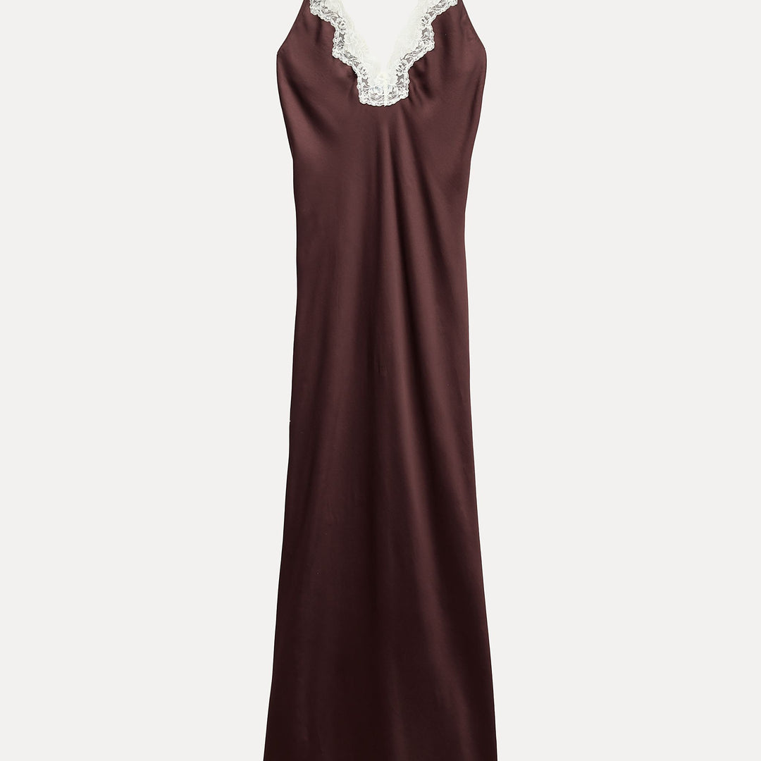 Moudda ZARA - Robe longue bretelle col en V avec dentelle - Tunisie 1