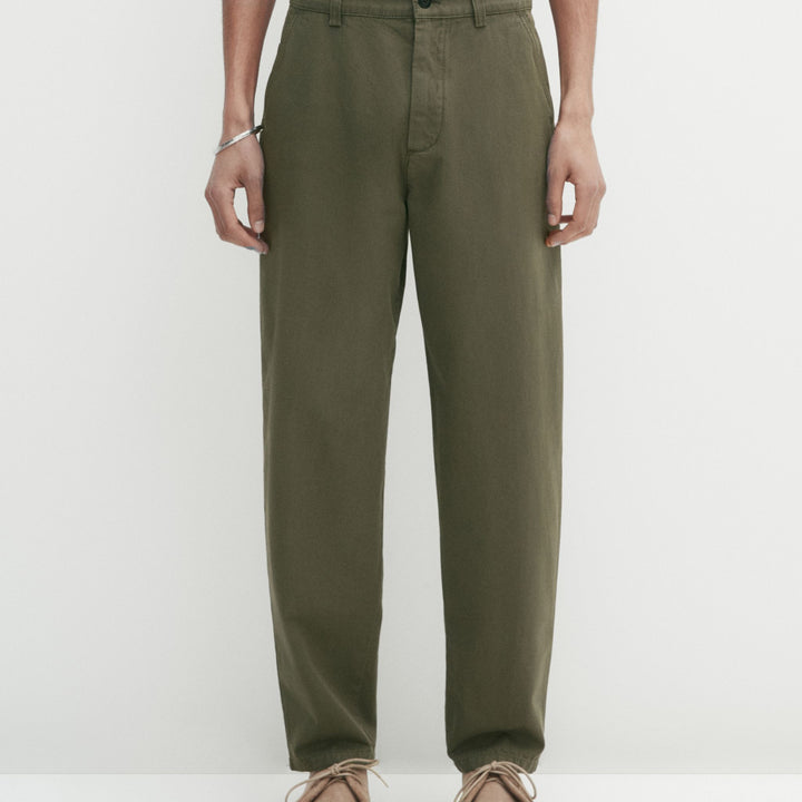 Moudda Massimo Dutti - Pantalon jean cassé coton/lin court coupe - Tunisie 8