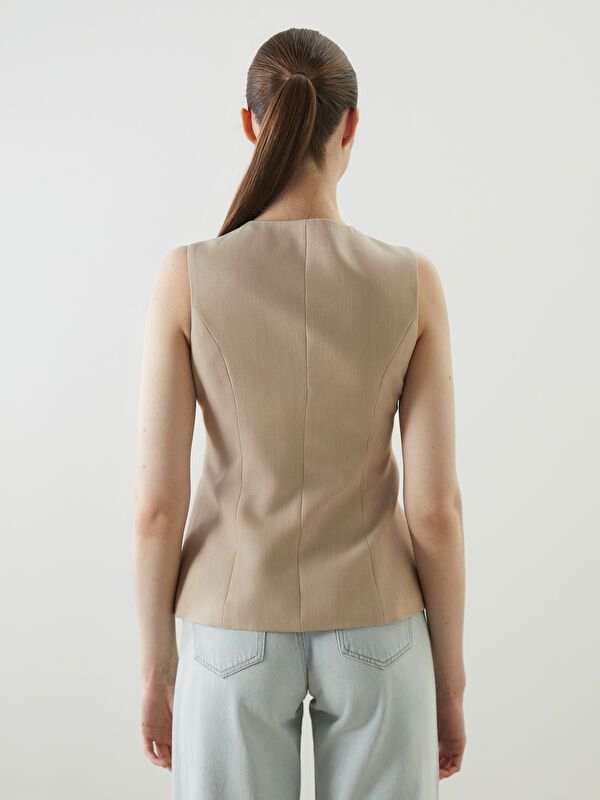 Moudda LC Waikiki - Débardeur tissé Femme Beige - Tunisie 4