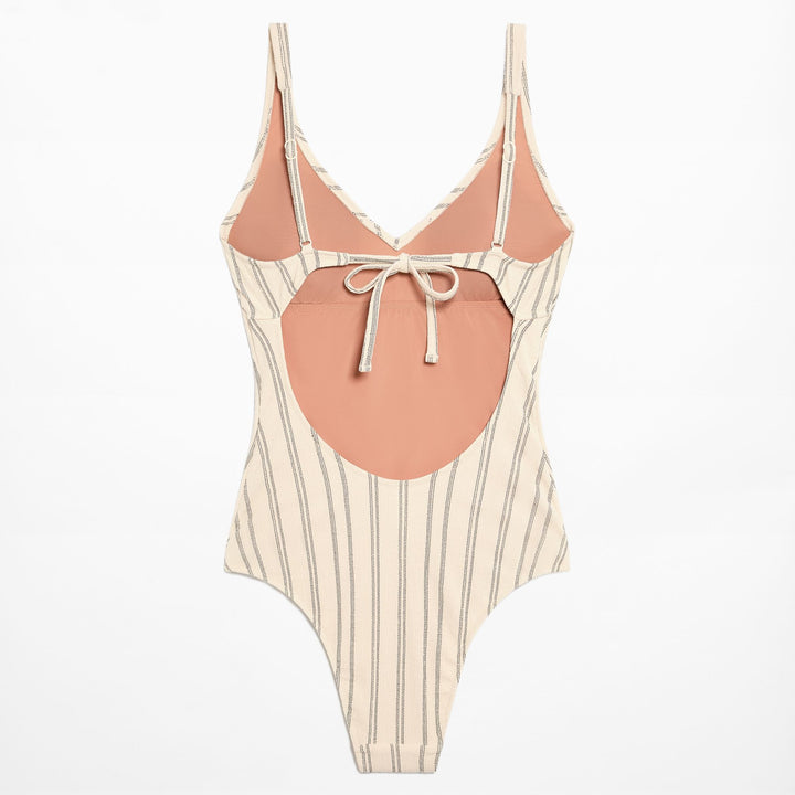 Moudda Oysho - Maillot de Bain Triangle Mousse Extra Rayé Rustique - Tunisie 1