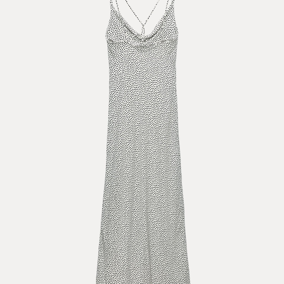 Moudda ZARA - Robe mi-longue bretelles, imprimé pois - Tunisie 3